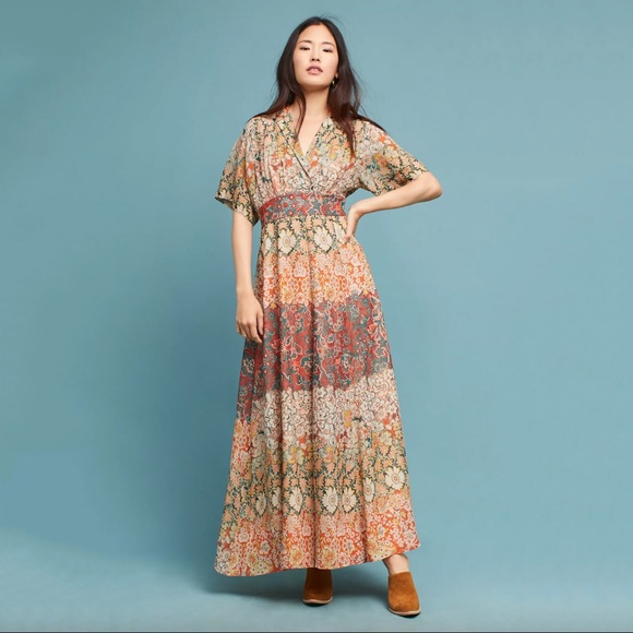 Anthropologie Dresses & Skirts - Anthropologie Moulinette Soeurs Silk Maxi Dress 0